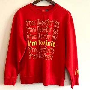 McDonald's I'm Lovin' It Crewneck Sweatshirt Adult L Red Long Sleeve Exclusive